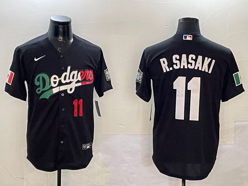 Men Los Angeles Dodgers 11 R.Sasaki Black Fashion Game 2025 Nike MLB Jersey style 5